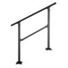 VEVOR Stair Handrail Railing, 3 ft, 3 Steps Handrails for Outdoor, Carbon Steel and Metal Hand Rail with Installation Kit, 0-50 Degree Adjustable