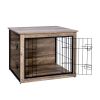 Dog Crate Furniture , Medium Wooden Dog Crate with Double Doors, Dog Furniture, Indoor Dog Kennel, Medium
