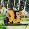 Yellow Outdoor Heavy Duty Foldable Utility Pet Stroller Dog Carriers Bicycle Trailer