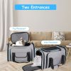 Expandable Pet Carrier Airline Approved Cat Dog Carrier Cat Collapsible Soft Carrier Bag with Removable Fleece Pad Pockets Breathable Mesh Adjustable