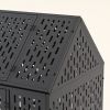 45" Heavy Duty Dog Crate Indestructible Pet Dog Cage Crate Kennel with Roof Top 2 Doors Removable Trays, Lockable Wheels